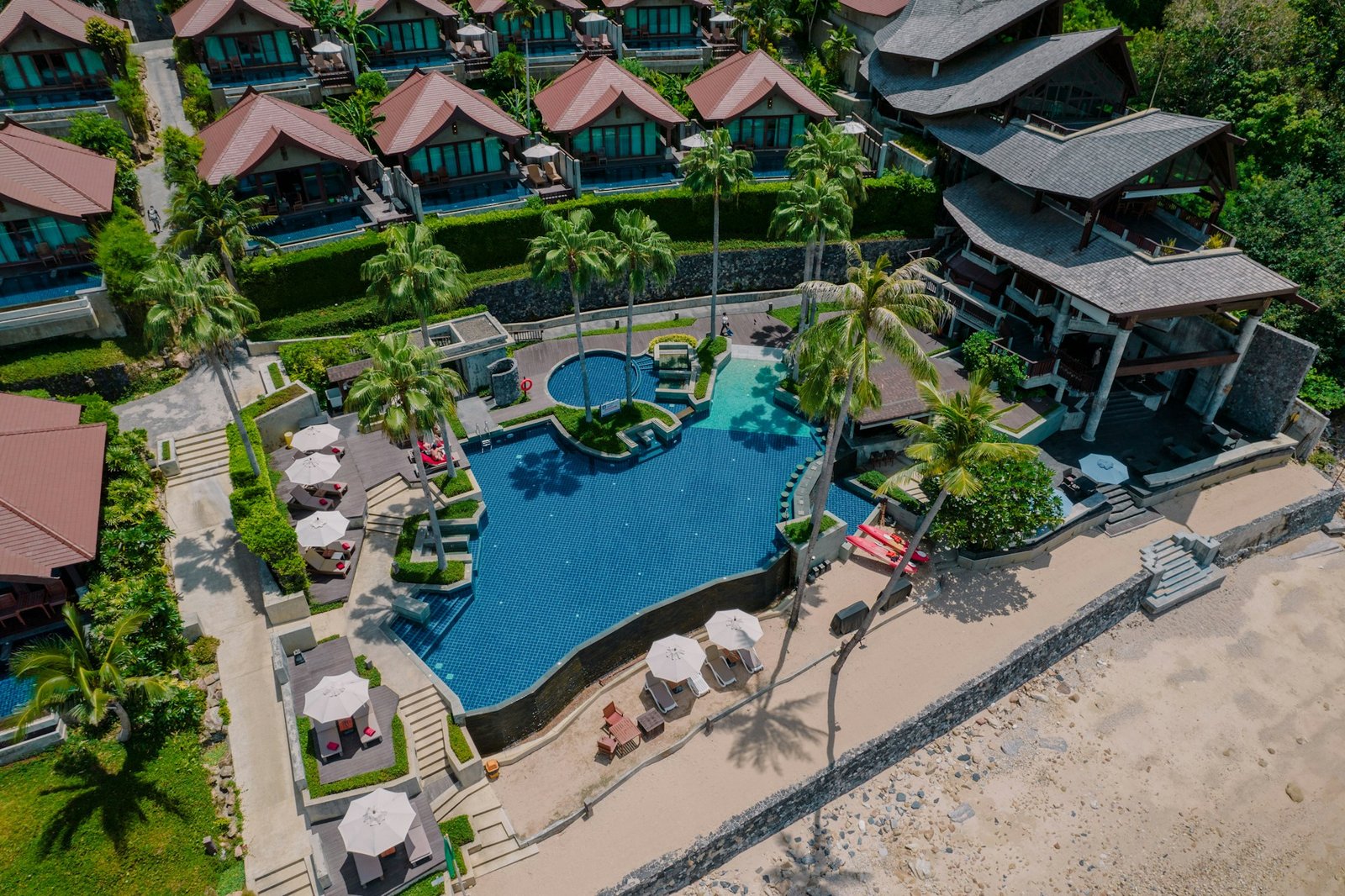 hotel complex with a swimming pool